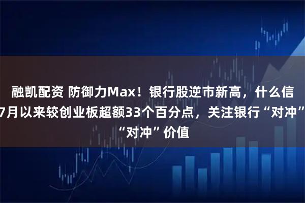 融凯配资 防御力Max！银行股逆市新高，什么信号？7月以来较创业板超额33个百分点，关注银行“对冲”价值